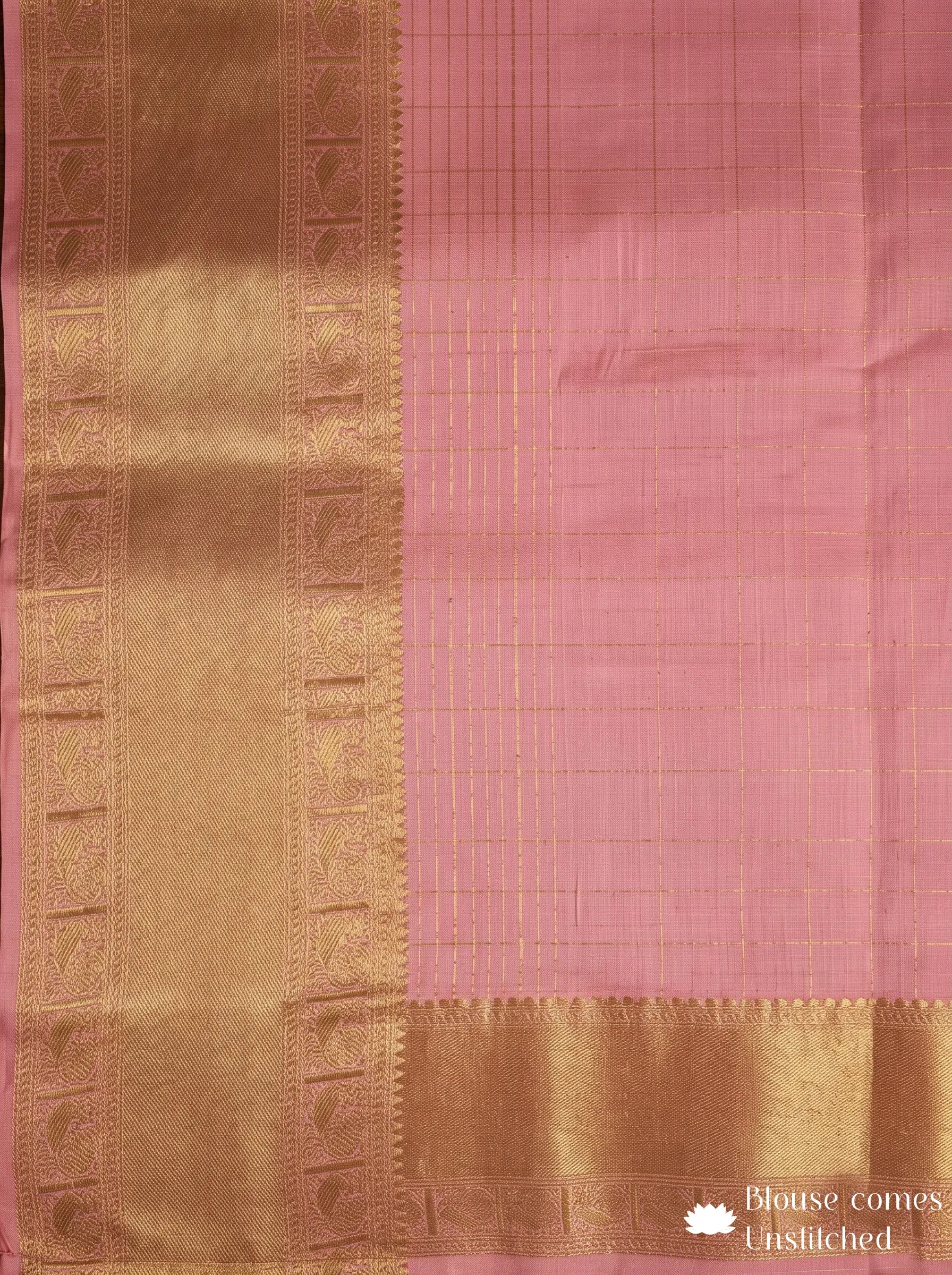 Blue & Baby Pink Pure Zari Vintage Kanjivaram Silk Saree