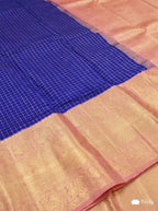 Blue & Baby Pink Pure Zari Vintage Kanjivaram Silk Saree