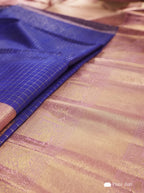 Blue & Baby Pink Pure Zari Vintage Kanjivaram Silk Saree