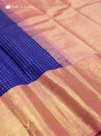 Blue & Baby Pink Pure Zari Vintage Kanjivaram Silk Saree