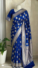 Blue Banarasi Katan Silk Handloom Saree