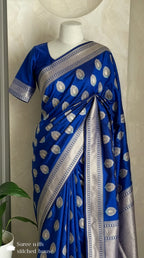 Blue Banarasi Katan Silk Handloom Saree
