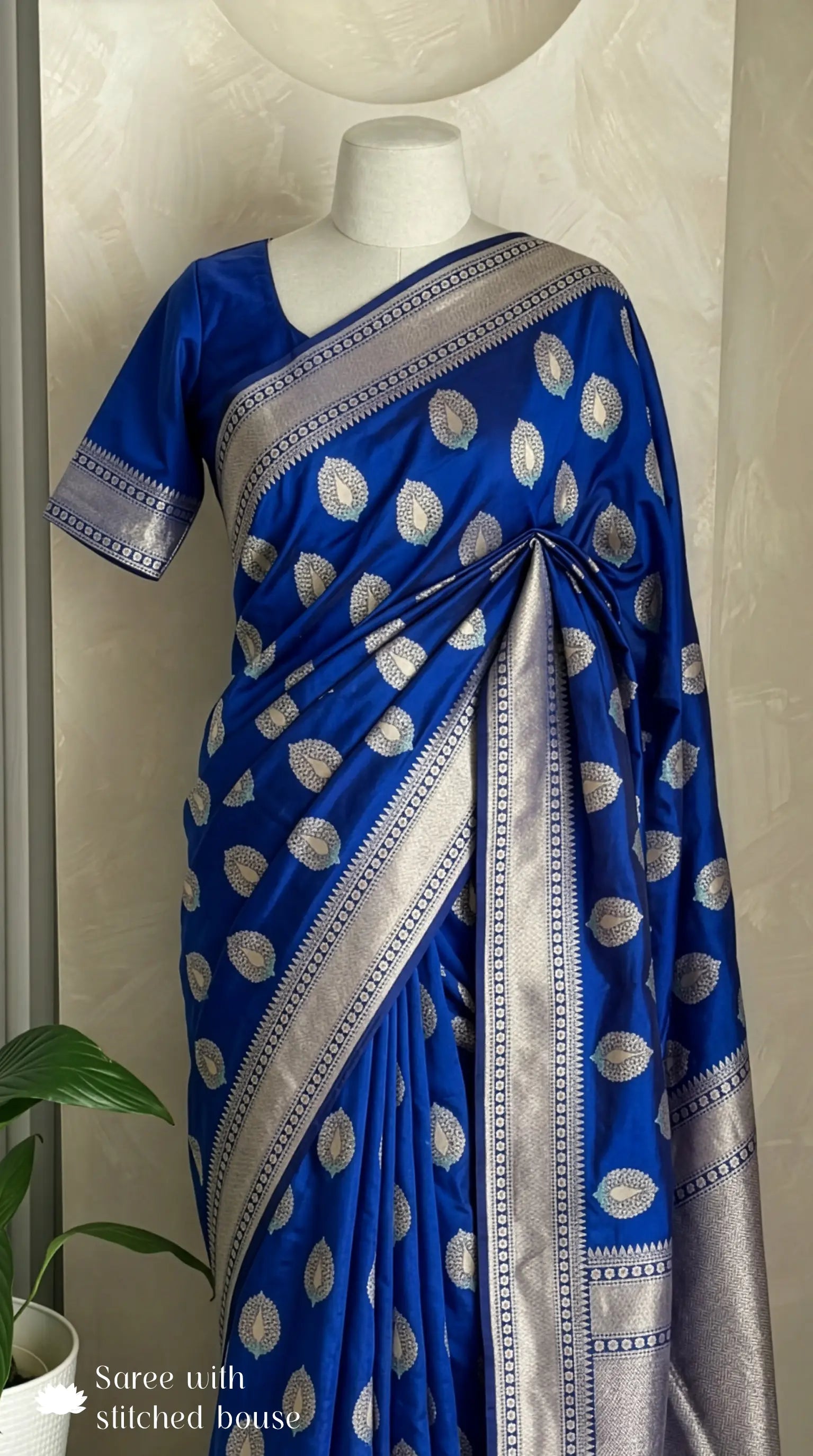Blue Banarasi Katan Silk Handloom Saree