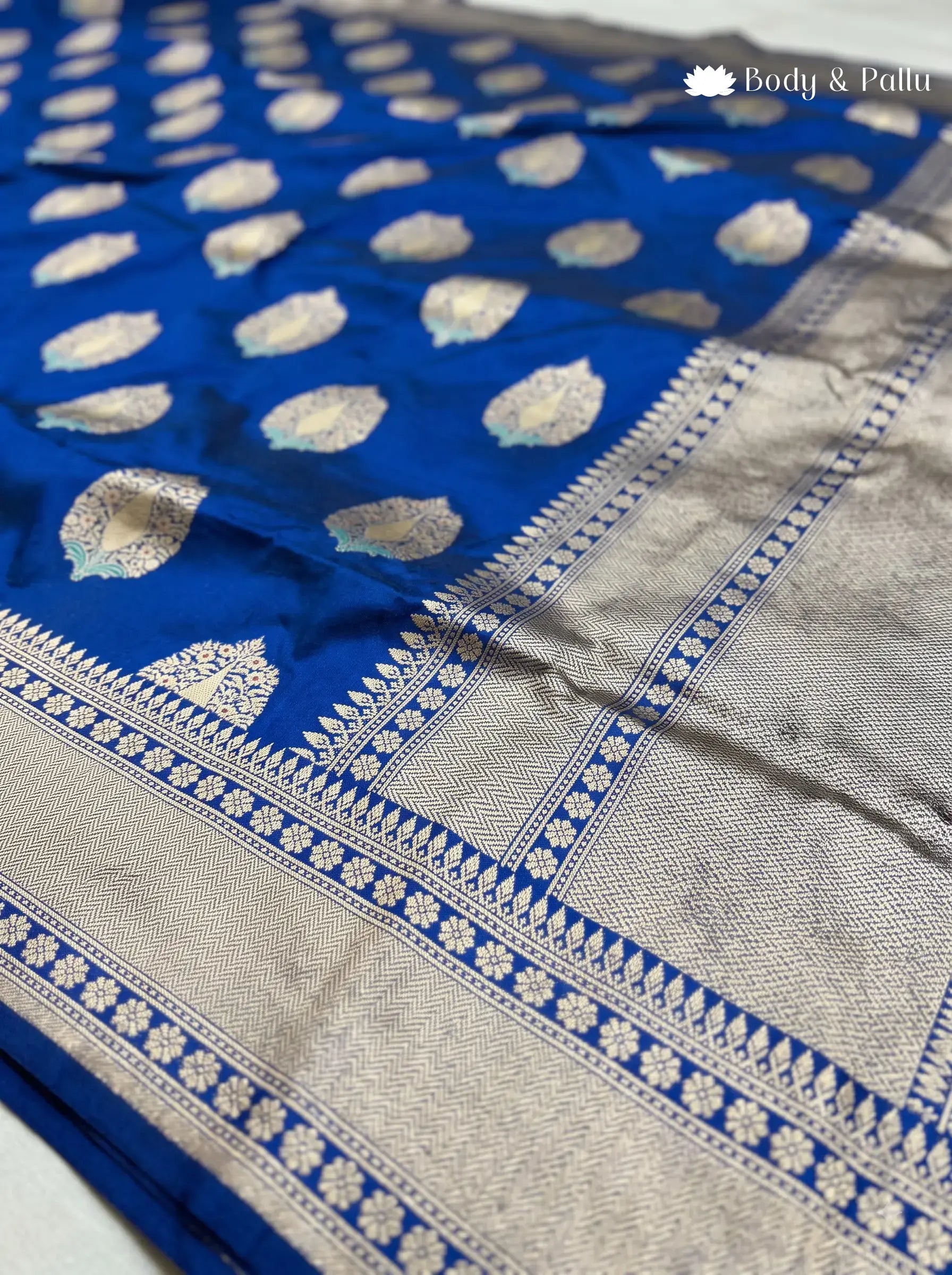 Blue Banarasi Katan Silk Handloom Saree