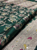 Dark Green Meenakari Handloom Banarasi Katan Silk Saree