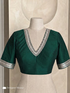 Dark Green Meenakari Handloom Banarasi Katan Silk Saree