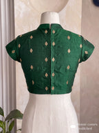 Dark Green Bird Handloom Banarasi Katan Silk Saree