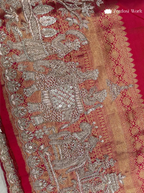 Pink Bridal Zardosi Handwork Kanjivaram Tissue Silk Saree with Wedding Edit
