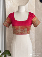 Pink Bridal Zardosi Handwork Kanjivaram Tissue Silk Saree with Wedding Edit