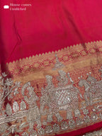 Pink Bridal Zardosi Handwork Kanjivaram Tissue Silk Saree with Wedding Edit