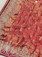 Pink Bridal Zardosi Handwork Kanjivaram Tissue Silk Saree with Wedding Edit