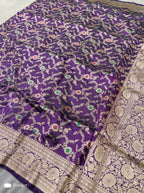 Purple Meenakari Handloom Banarasi Katan Silk Saree