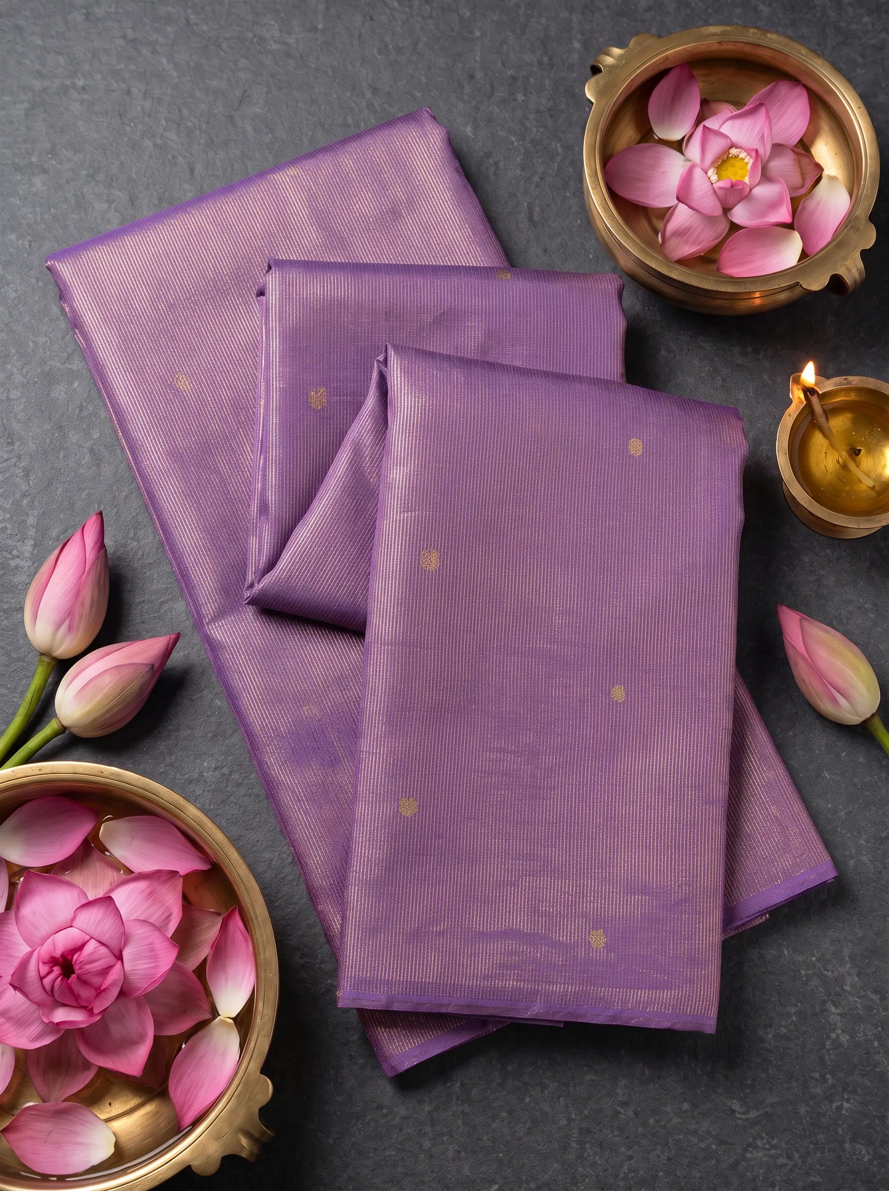 Purple Pure Zari Vintage Kanjivaram Silk Saree