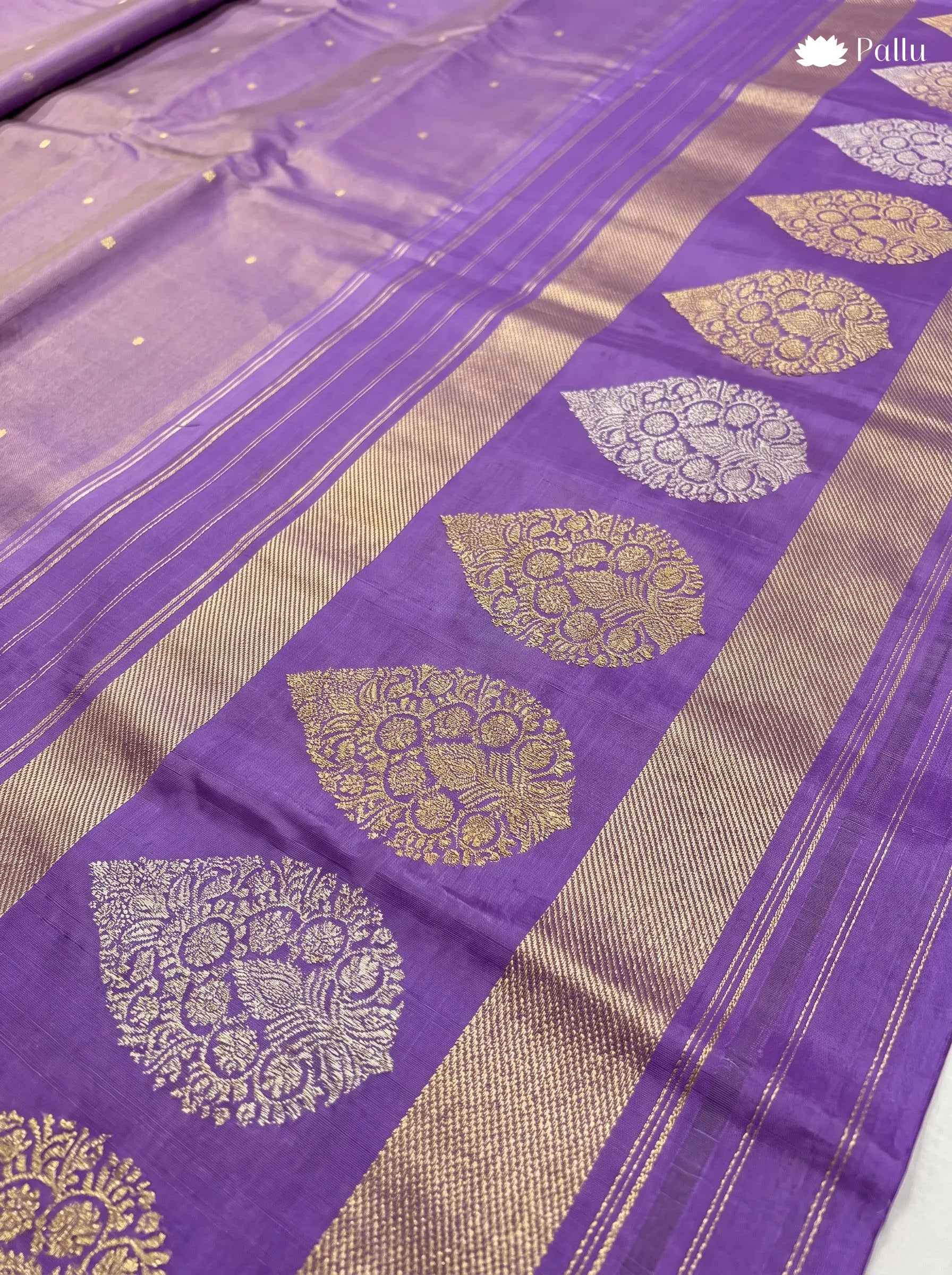 Purple Pure Zari Vintage Kanjivaram Silk Saree
