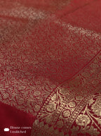 Raw Mango inspired Maroon Bridal Banarasi Silk Saree Brocade Design