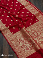 Raw Mango inspired Maroon Bridal Banarasi Silk Saree Brocade Design