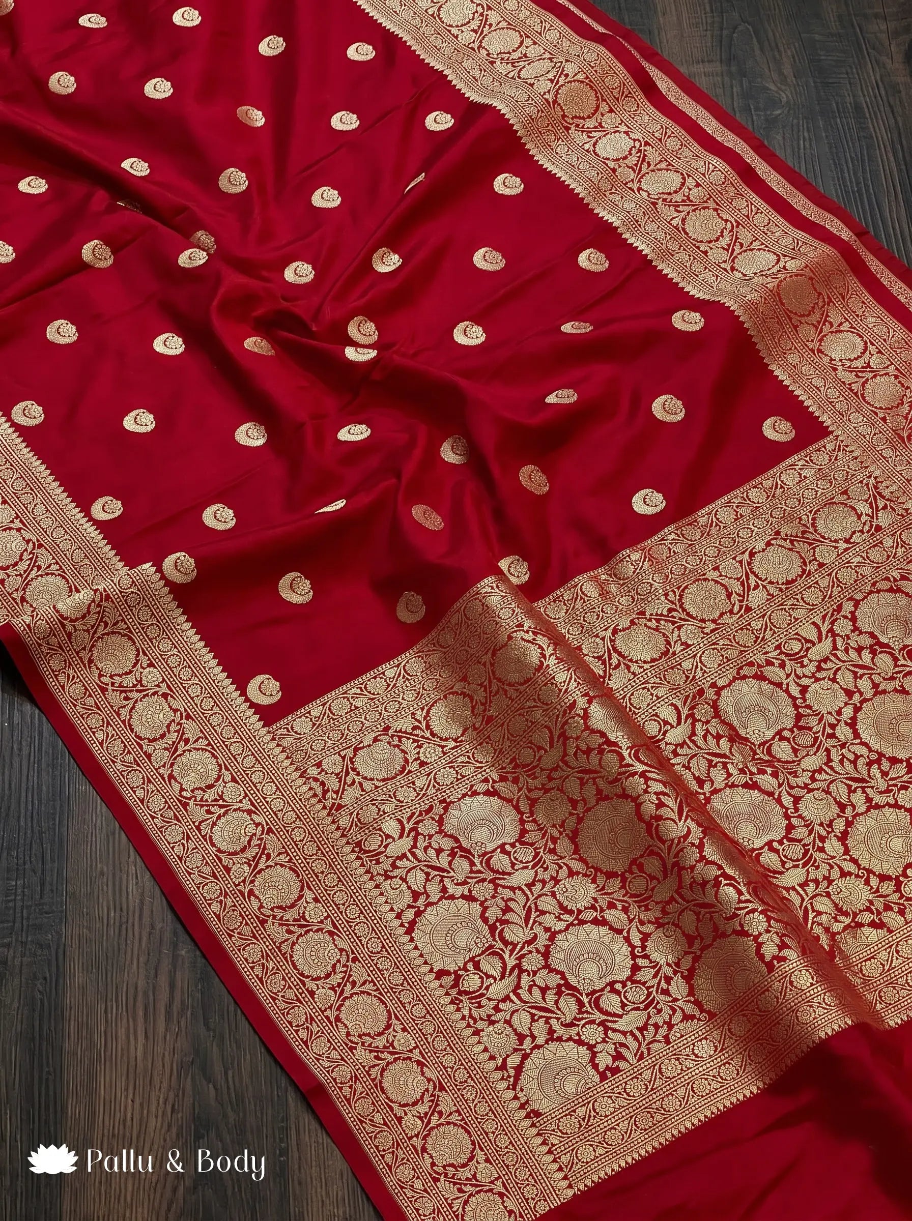 Raw Mango inspired Maroon Bridal Banarasi Silk Saree Brocade Design