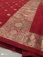 Raw Mango inspired Maroon Bridal Banarasi Silk Saree Brocade Design