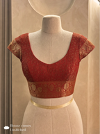 Raw Mango inspired Maroon Bridal Banarasi Silk Saree Brocade Design