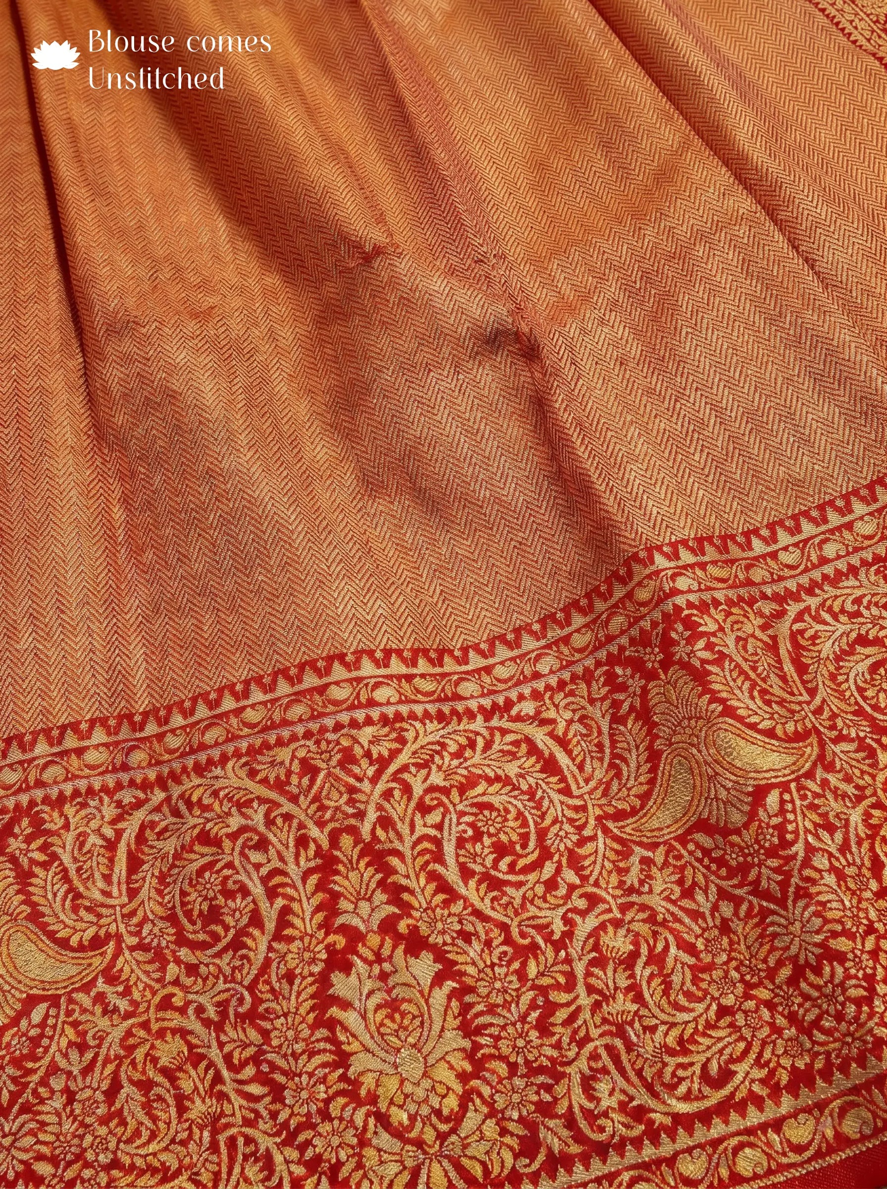 Red Bridal Kanjivaram Tissue Silk Saree with Big Zari Border