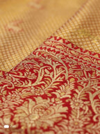 Red Bridal Kanjivaram Tissue Silk Saree with Big Zari Border