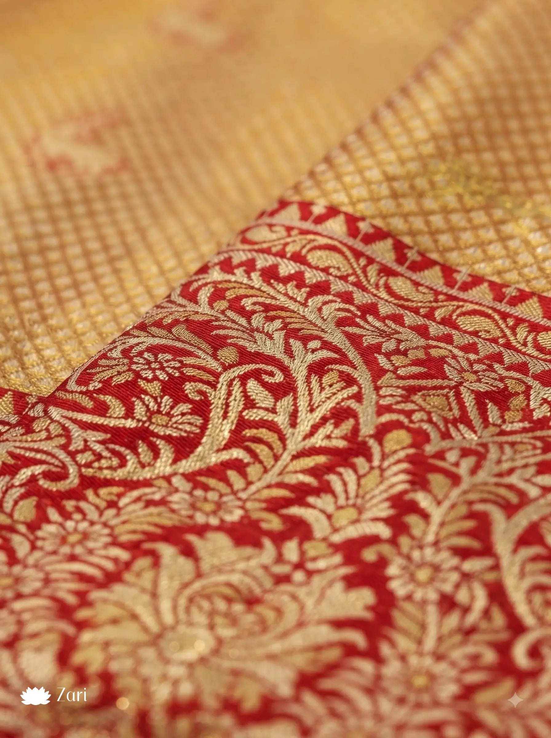 Red Bridal Kanjivaram Tissue Silk Saree with Big Zari Border