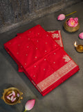 Sabyasachi Red Bridal Banarasi Silk Saree Small Butti Design
