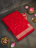 Sabyasachi Red Bridal Banarasi Silk Saree Small Butti Design
