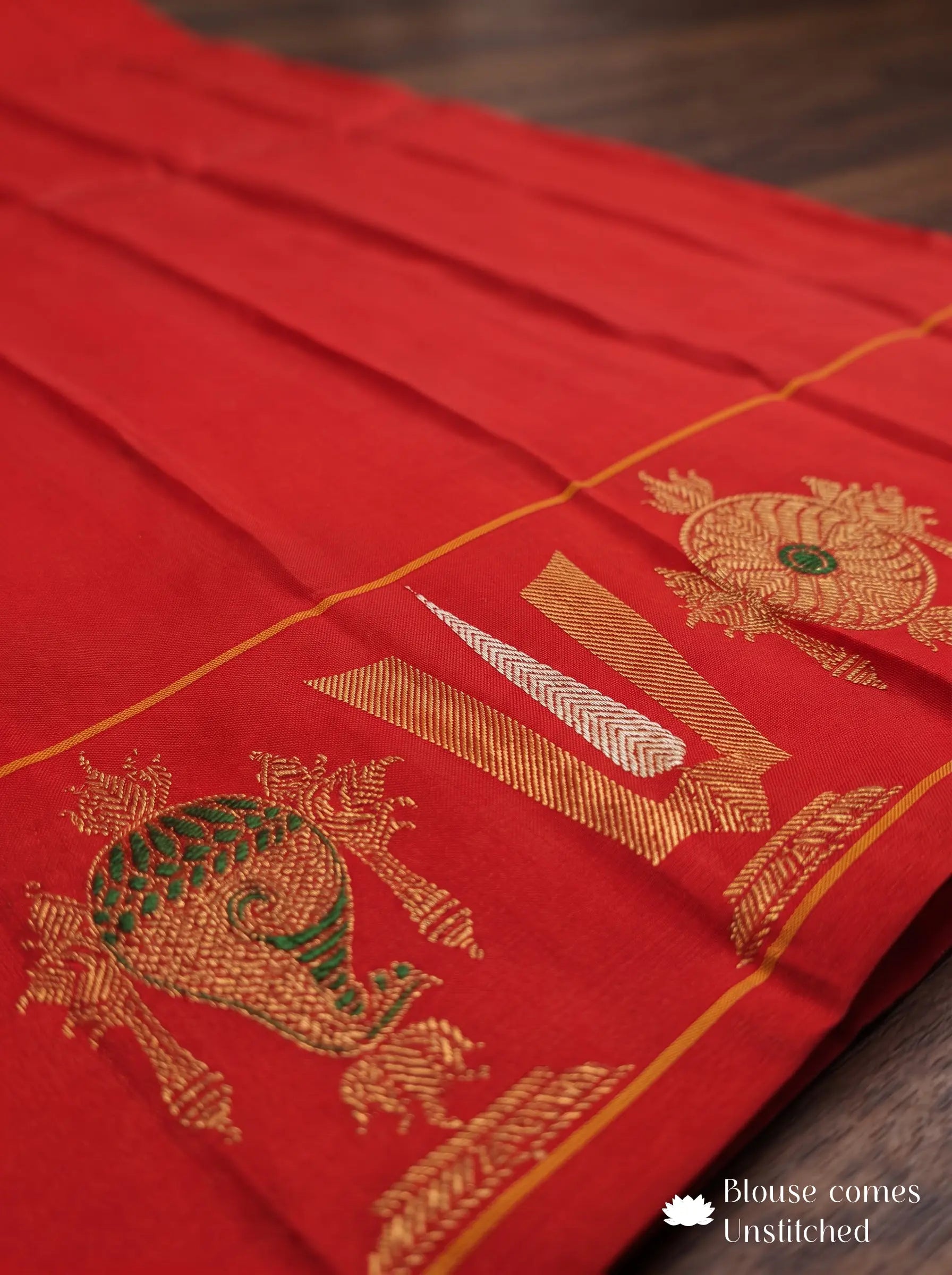 Sea Blue Gadwal Silk Handloom Balaji Shanku Chakra Namam Vratham Saree
