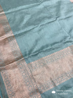 Sea Blue Pastel Tilfi Meenakari art Banarasi Katan Silk Handloom Saree