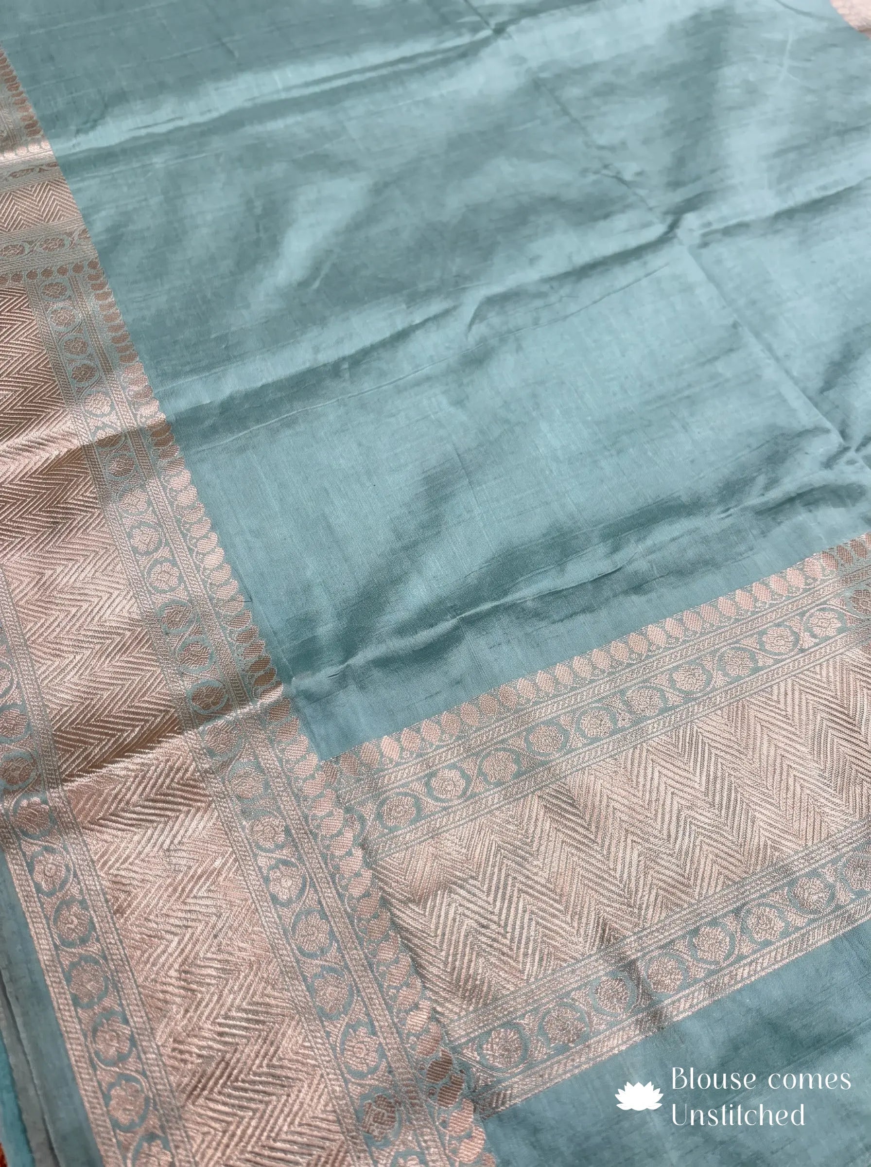 Sea Blue Pastel Tilfi Meenakari art Banarasi Katan Silk Handloom Saree